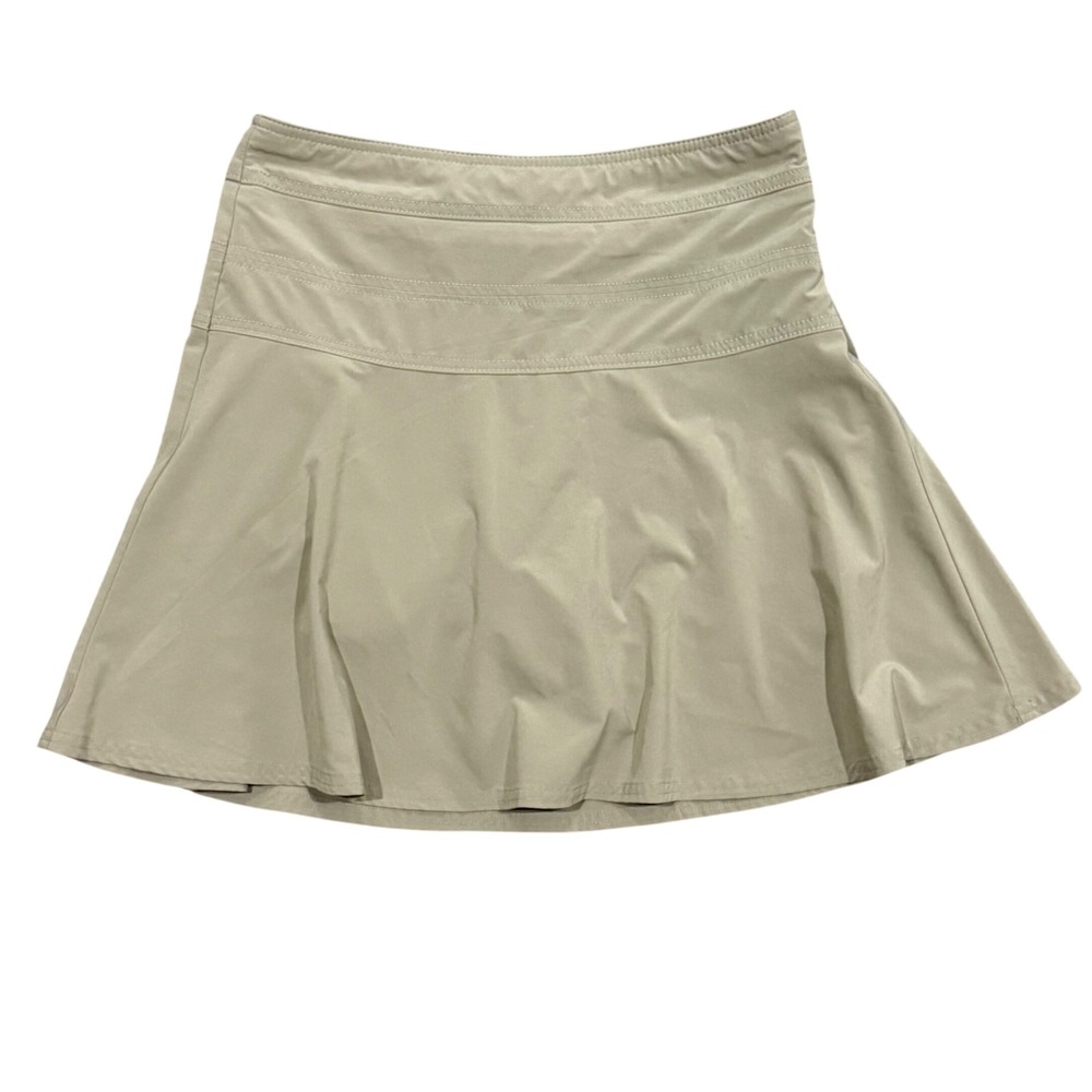 Athleta Khaki Hiking Golf Skort Tan Active Skirt with Built-in Shorts Size 6